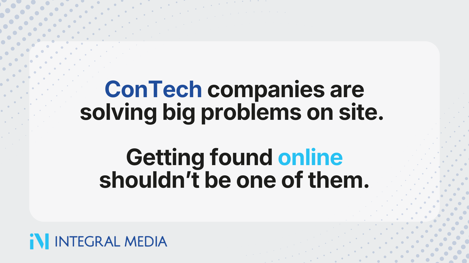 `Integral Media graphic saying "Logistics moves the world. Digital marketing moves the leads."`